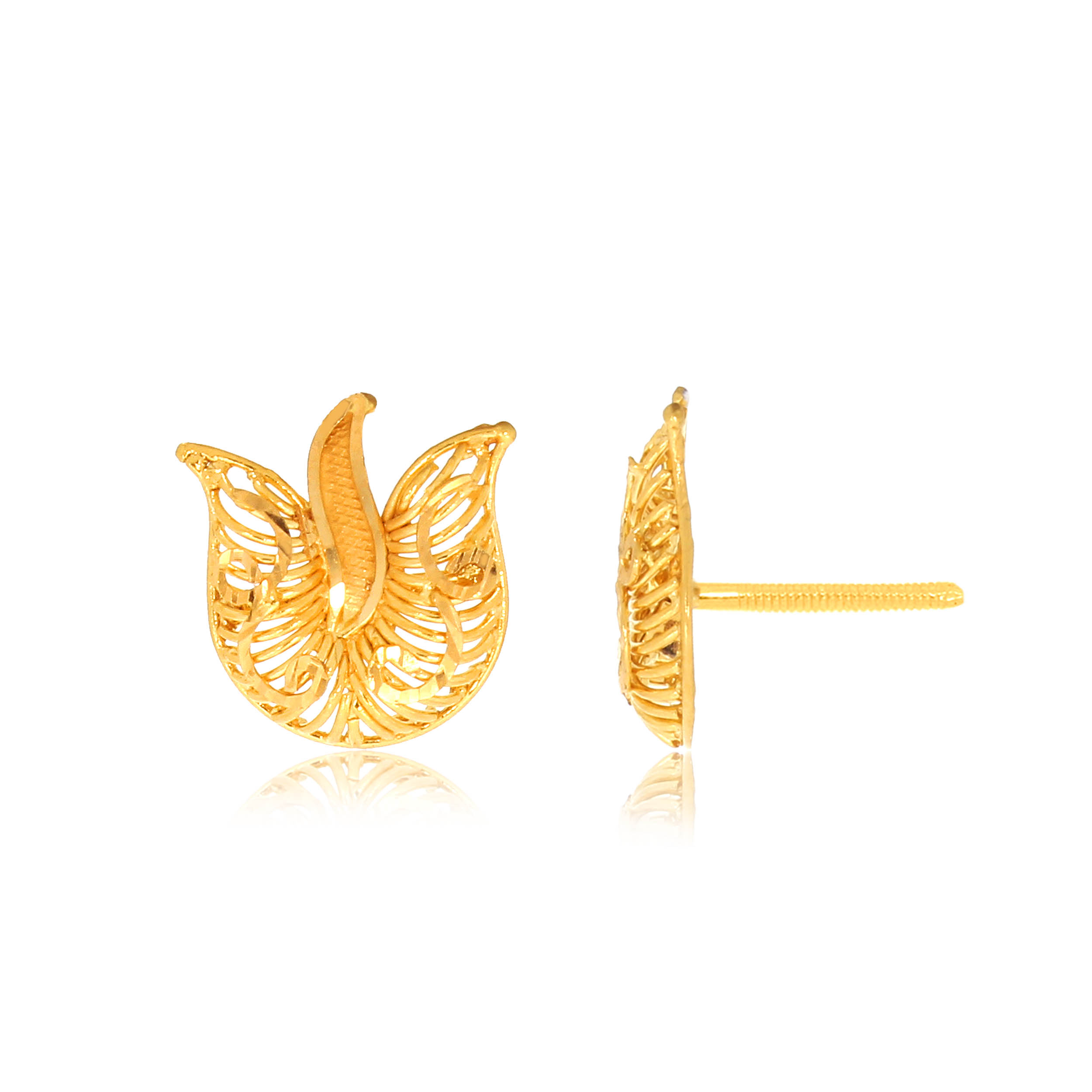 Dancing Swan Gold Studs - Senco Gold and Diamonds