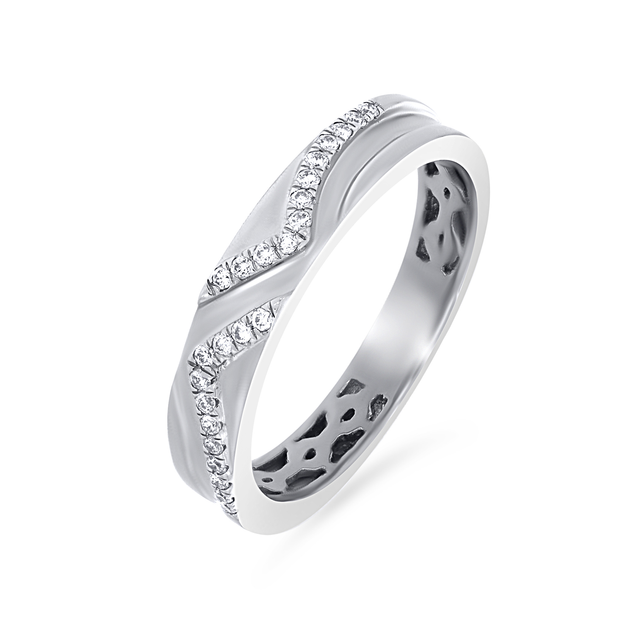 Shiny Snowy Sheen Platinum Band Ring - Senco Gold and Diamonds