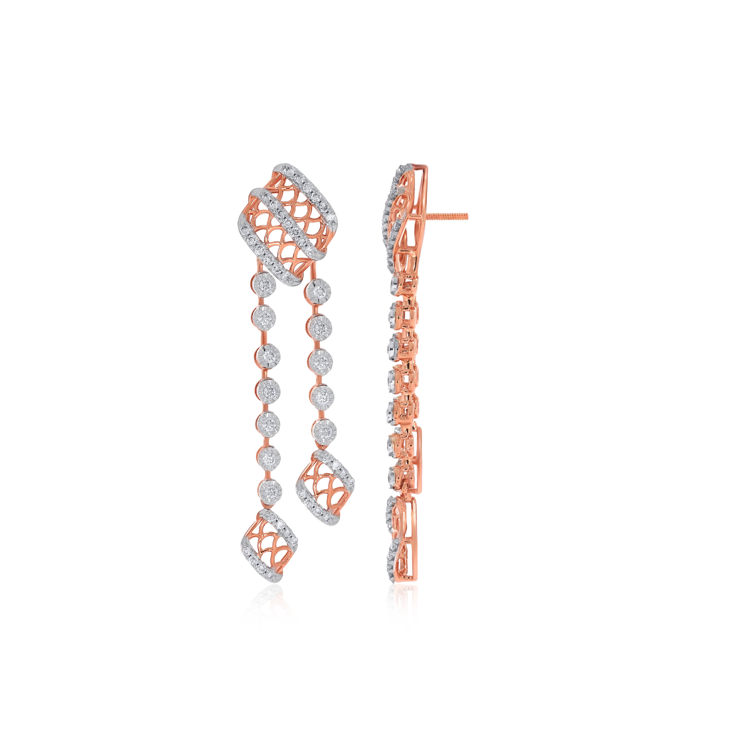 Rhombus Radiance Diamond Drop Earrings - Senco Gold and Diamonds