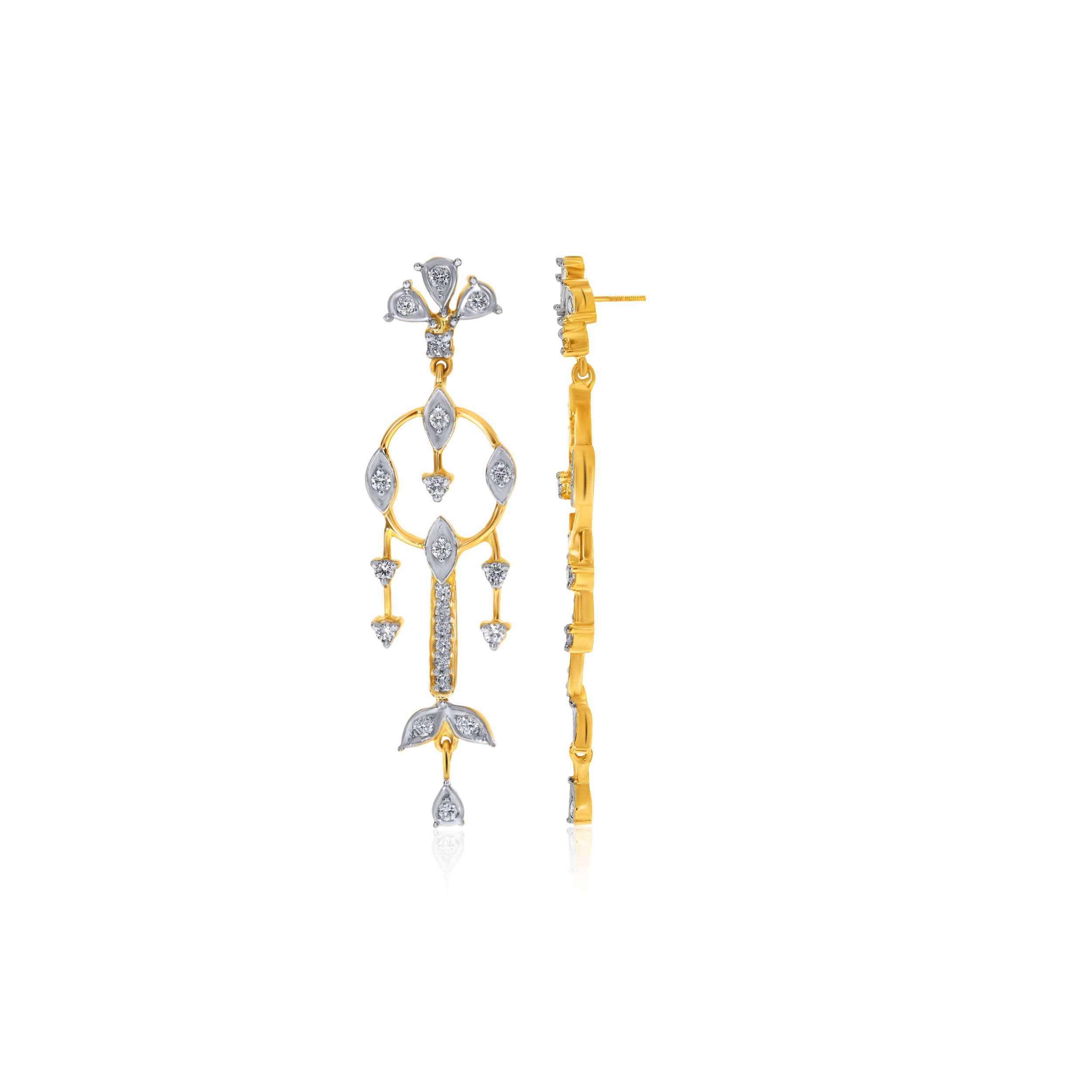 Windy Chimes Diamond Drop Earrings - Senco Gold and Diamonds