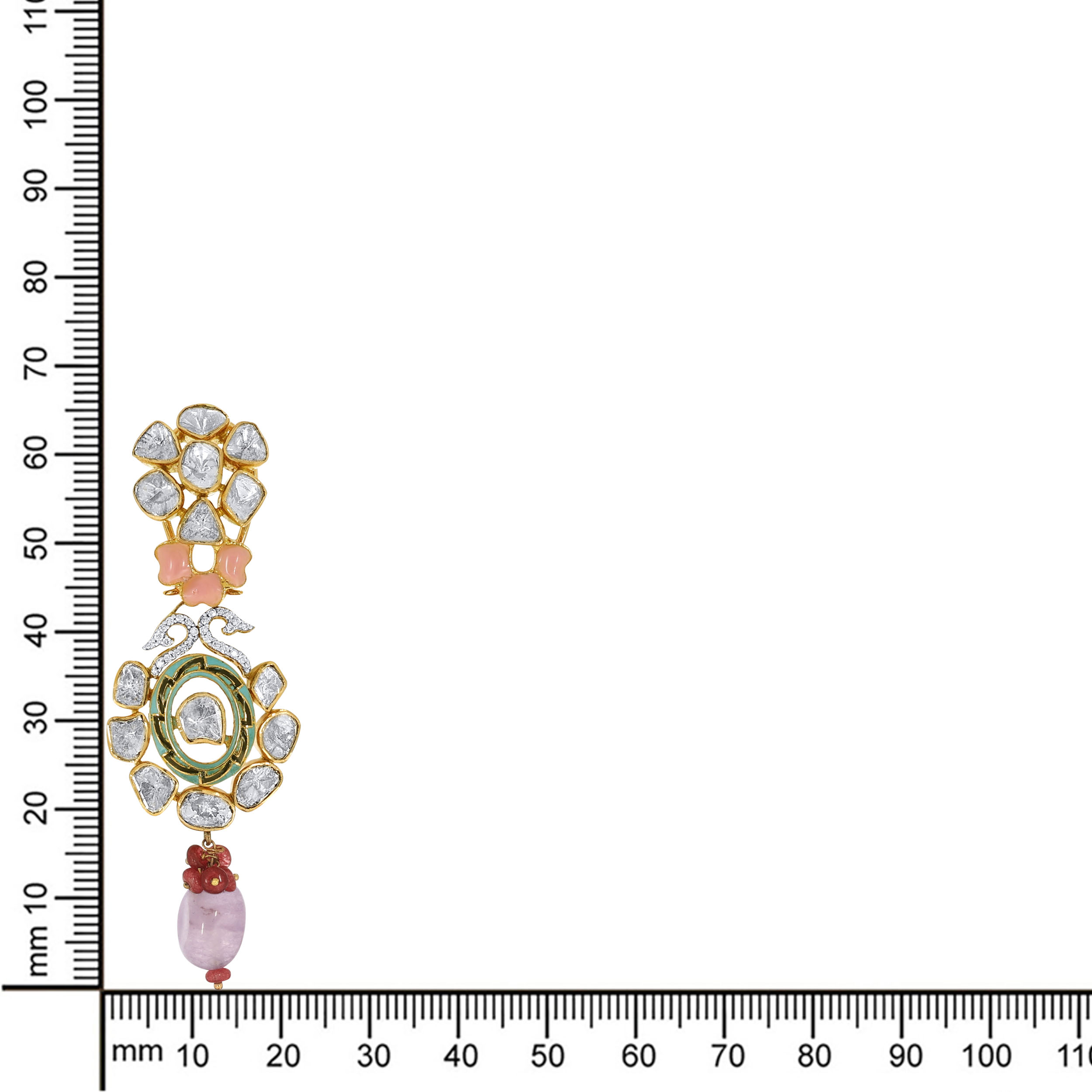 Floral Supremacy Polki Drop Earrings - Senco Gold and Diamonds