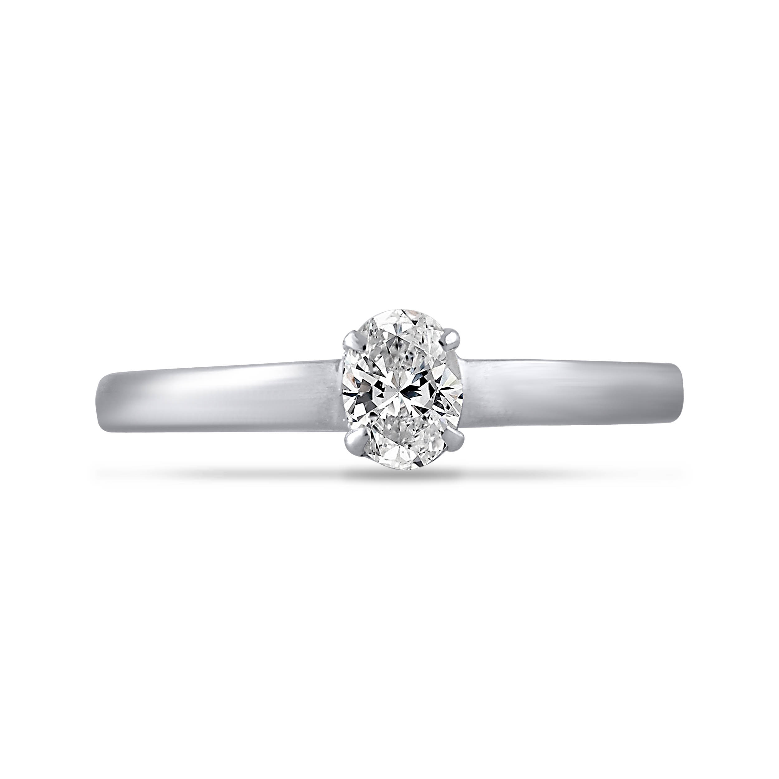 Solo Oval Platinum Ring - Senco Gold and Diamonds