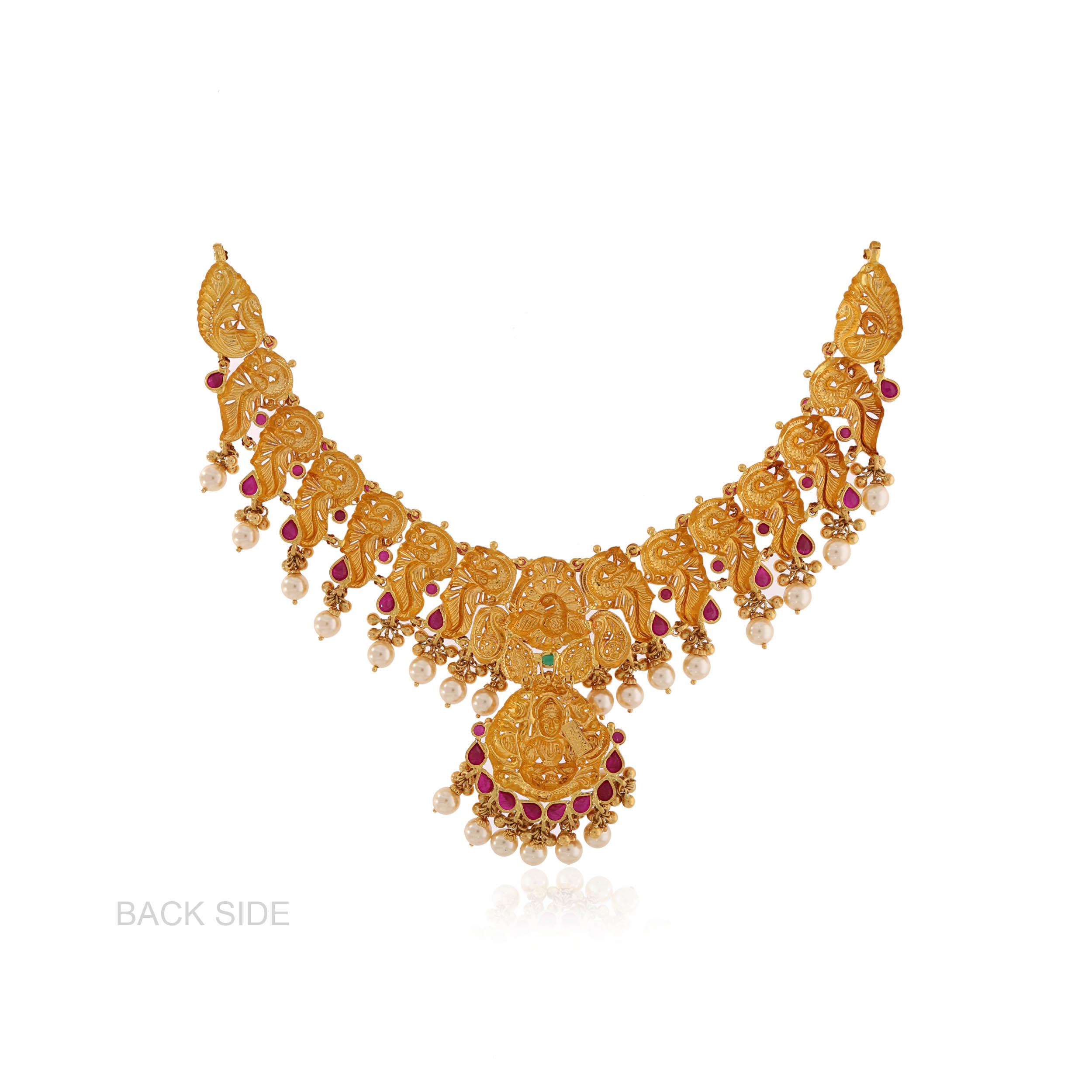 Divine Peacock Antique Gold Necklace - Senco Gold and Diamonds
