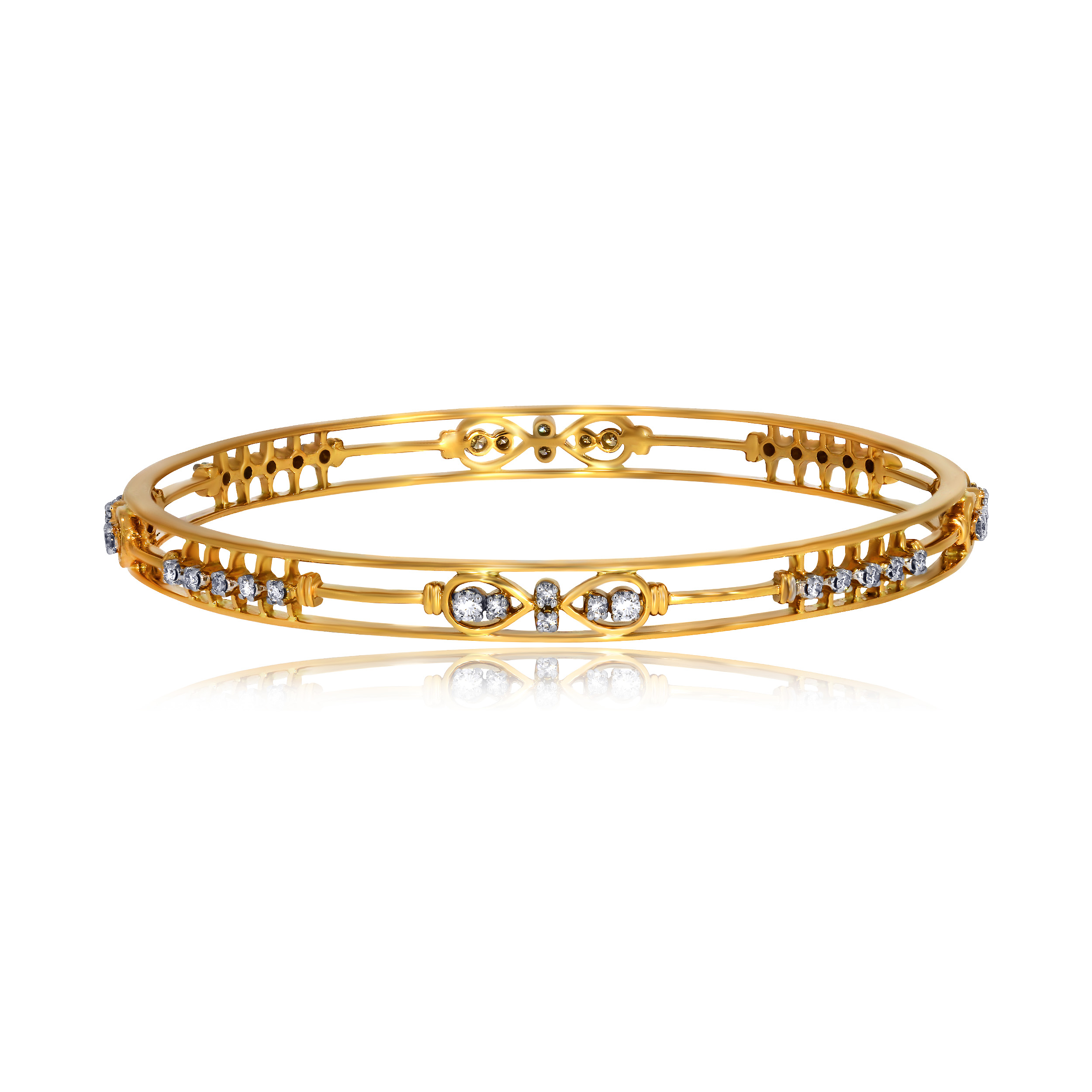 Glorifying Petals Diamond Bangle - Senco Gold and Diamonds