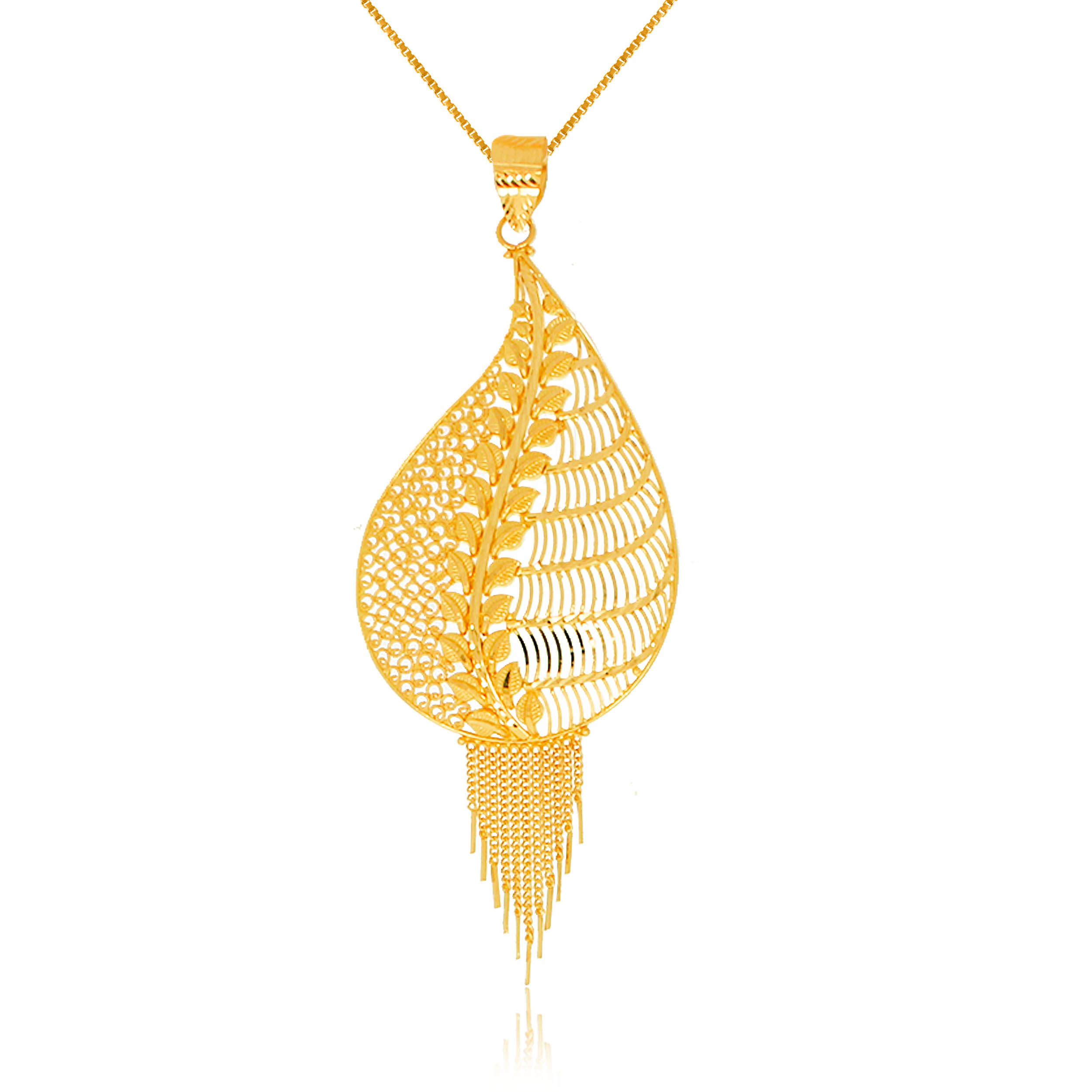 Artistic Droplet Gold Pendant - Senco Gold and Diamonds