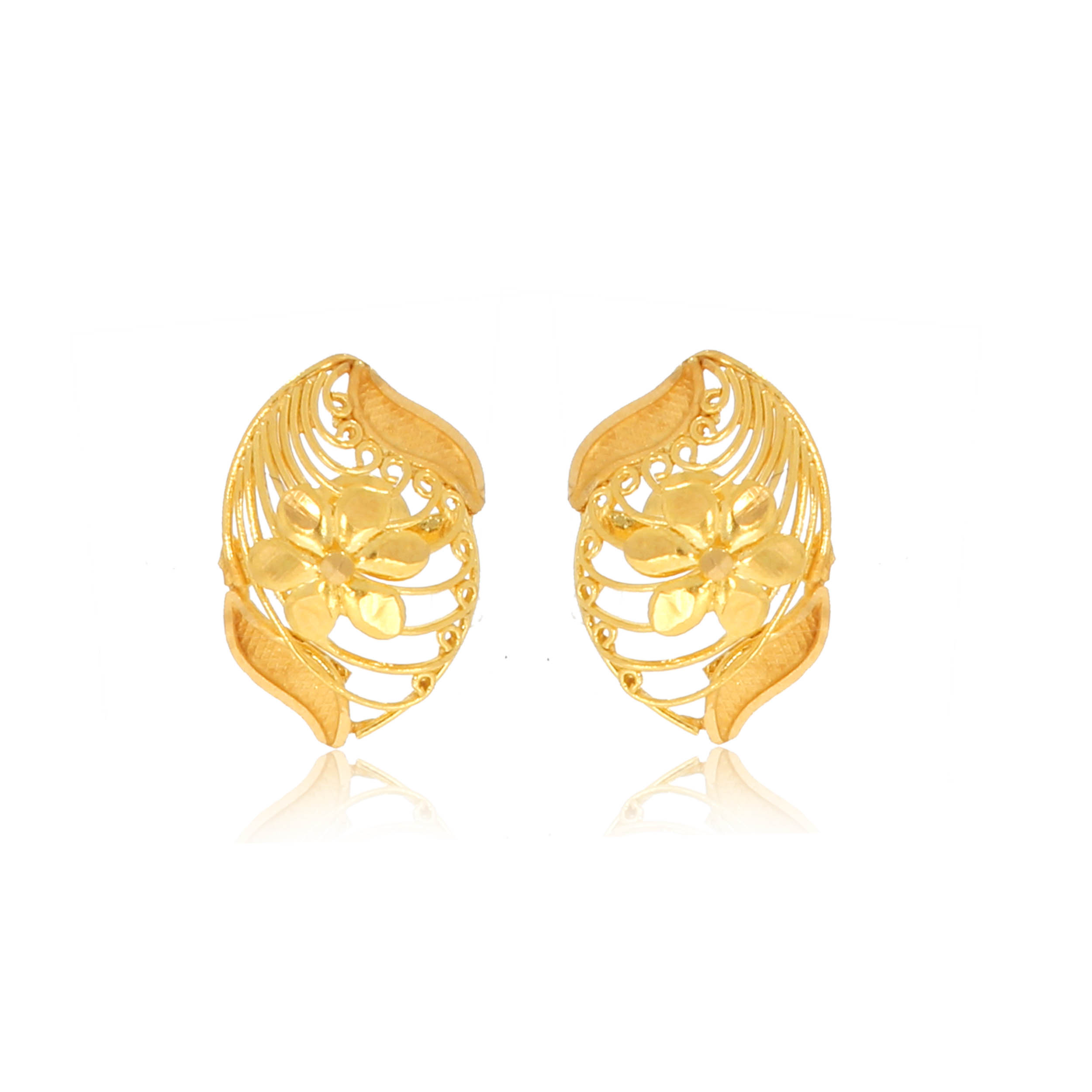 Bloomed Bliss Gold Studs - Senco Gold and Diamonds