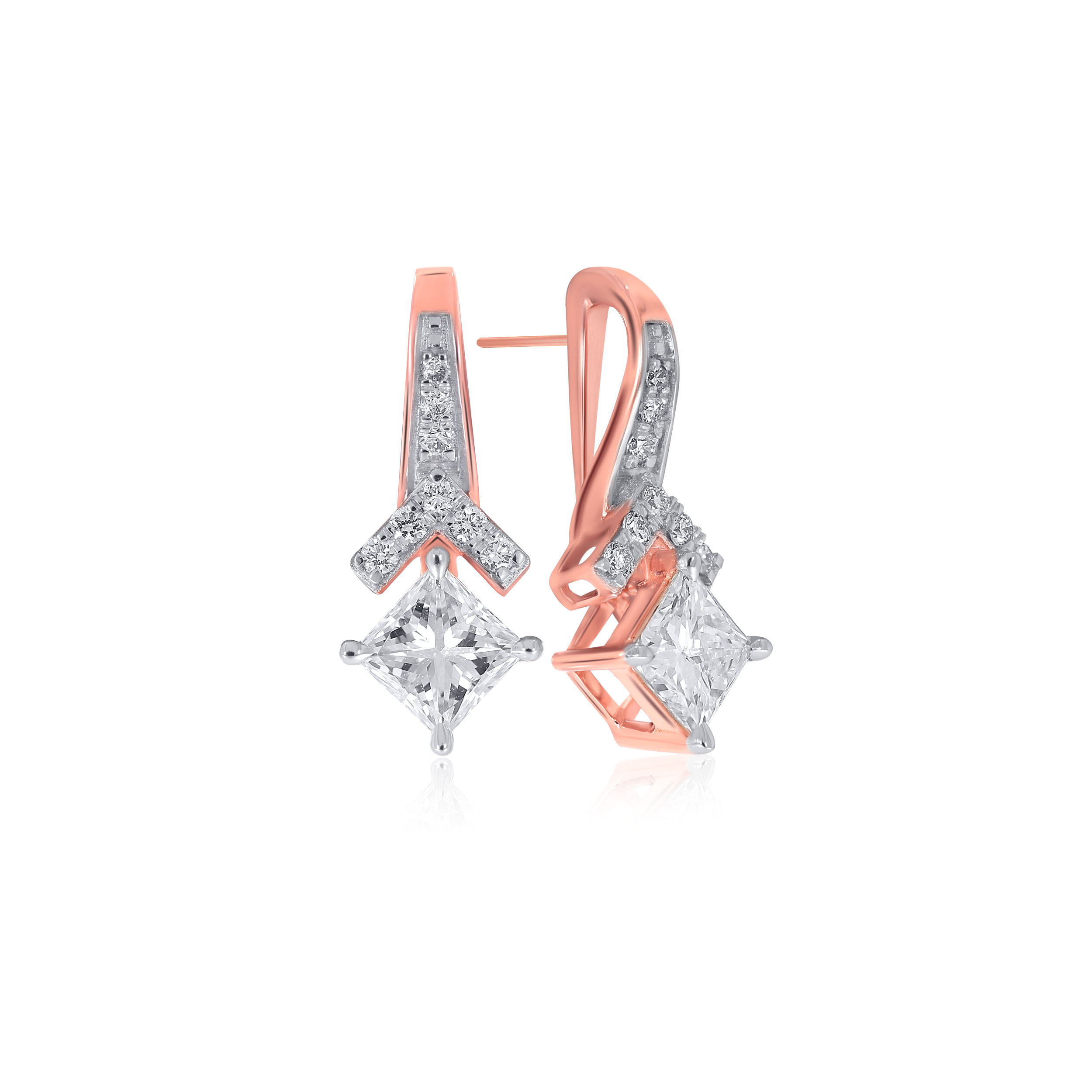 Rosy Gleam Solitaire Studs - Senco Gold and Diamonds