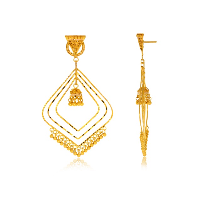 Geometric Pride Gold Earrings - Senco Gold and Diamonds