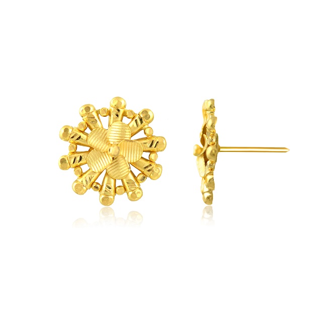 Fusion Bloom Gold Studs - Senco Gold and Diamonds