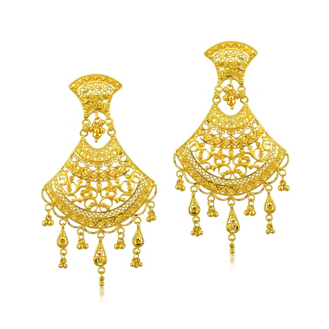 Regal Art Gold Danglers - Senco Gold and Diamonds