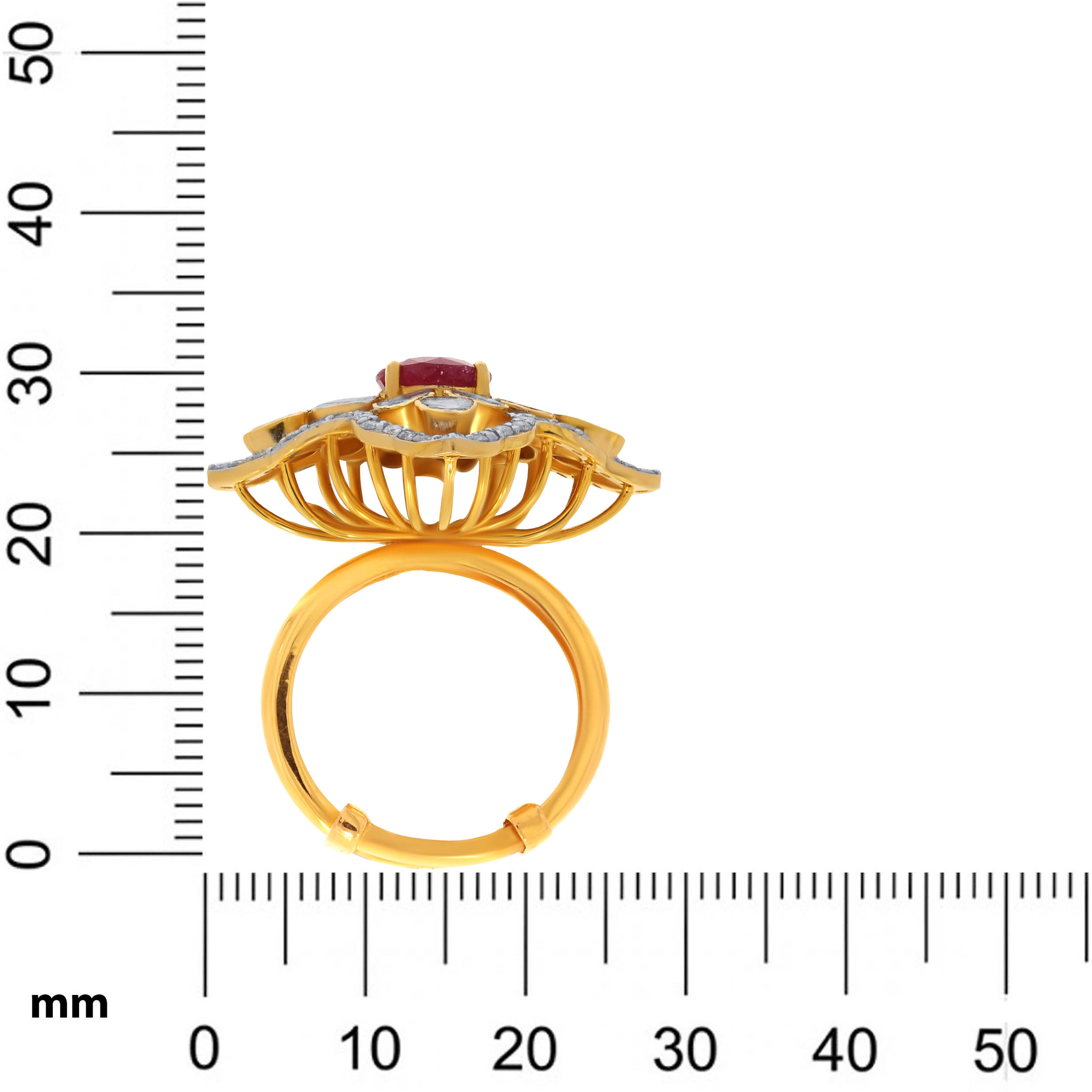 Floral Wonder Polki Diamond Ring - Senco Gold and Diamonds