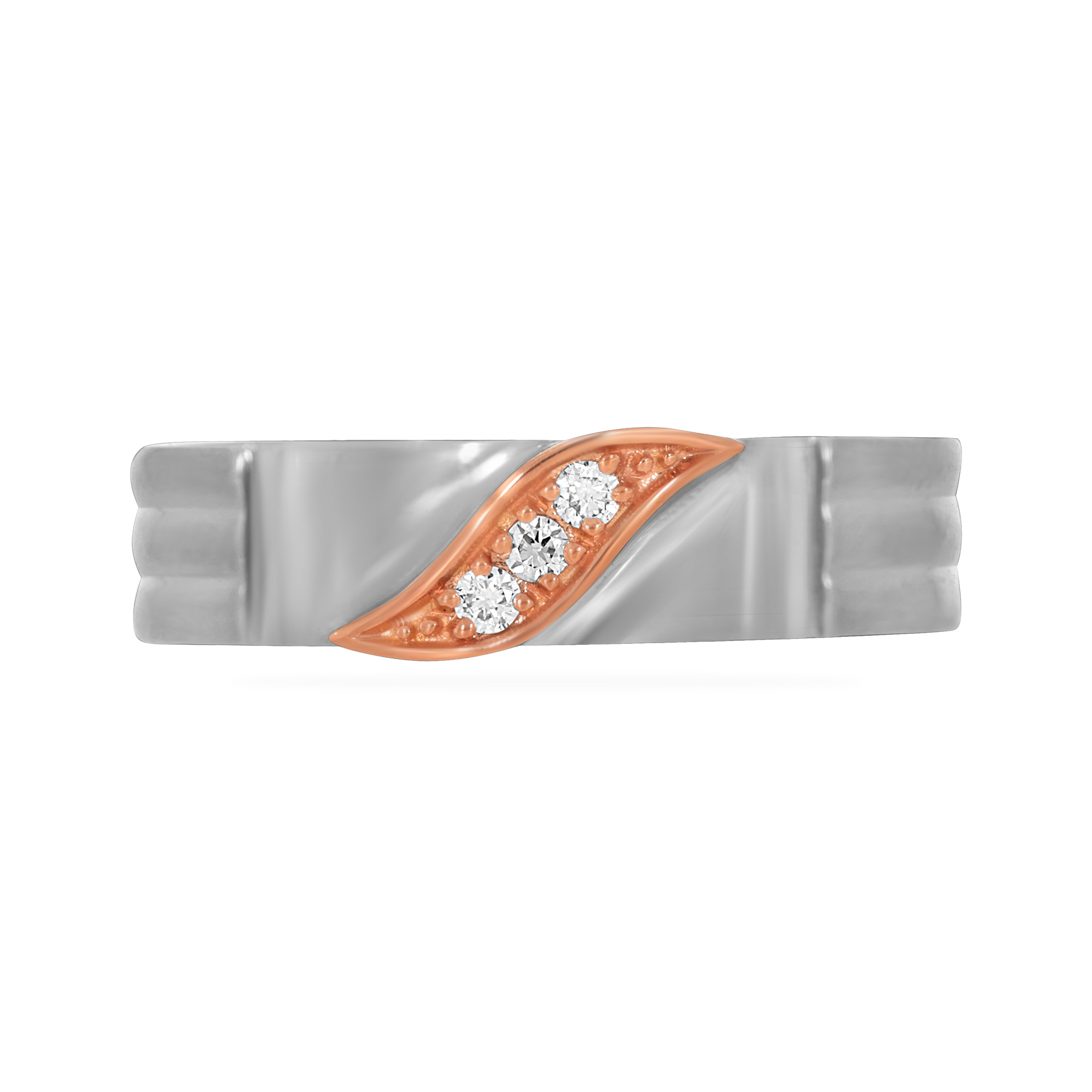  Artsy Autumn Leaf Platinum Band Ring - Senco Gold and Diamonds