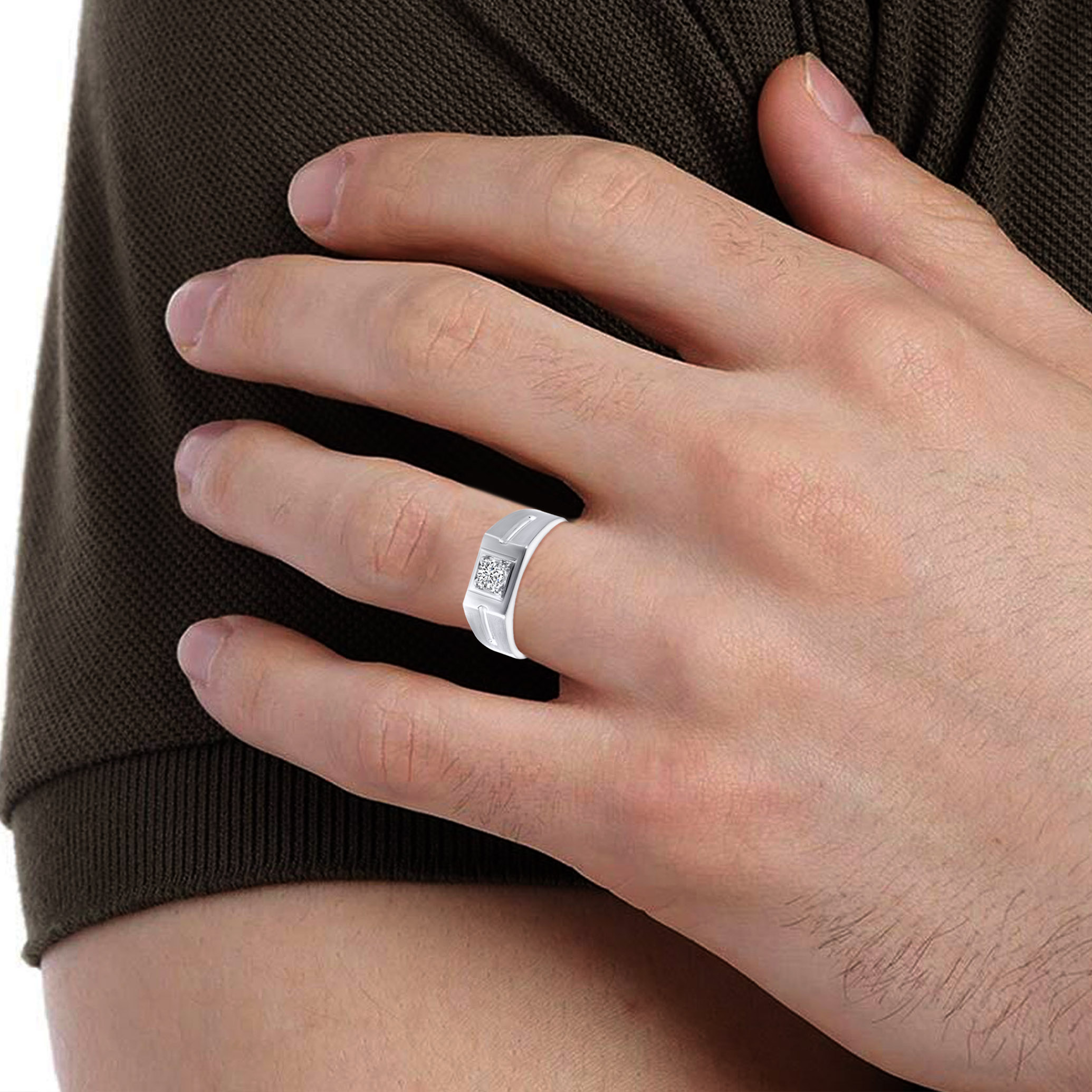 Core of Strength Men's Platinum Ring - Senco Gold and Diamonds