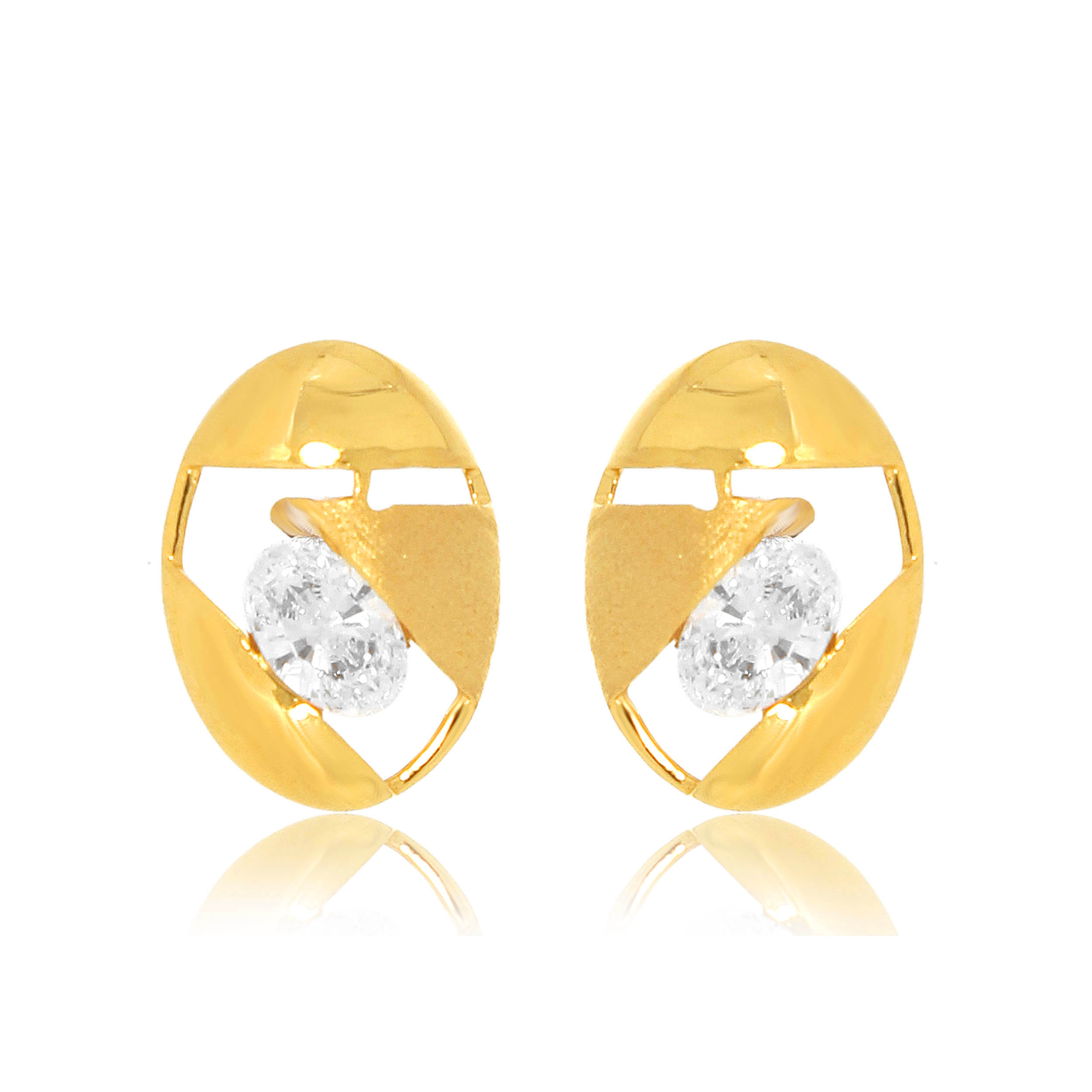 Chic Shimmer Gold Studs - Senco Gold and Diamonds