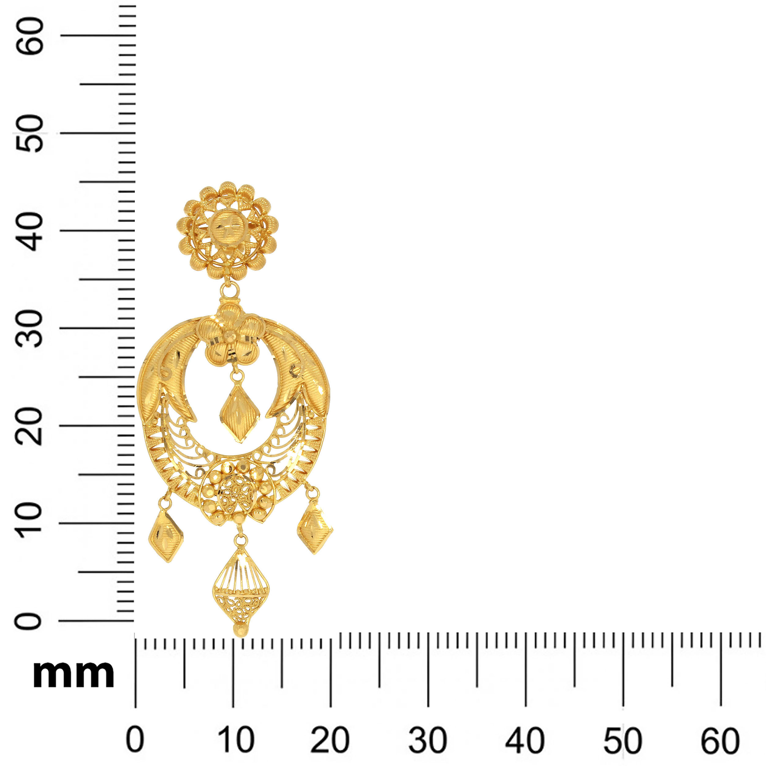 Traditional Glow Gold Chandbali Earrings - Senco Gold and Diamonds