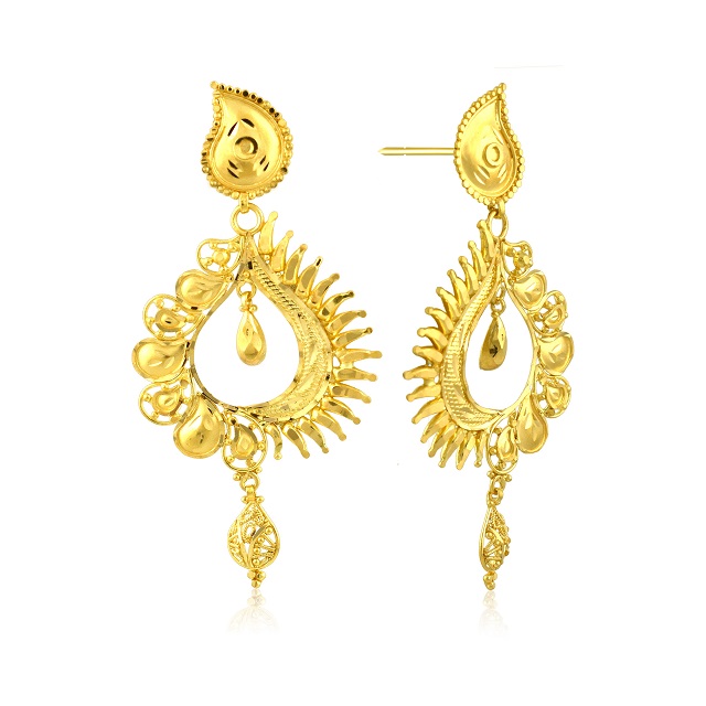 Classic Petals Gold Earrings - Senco Gold and Diamonds